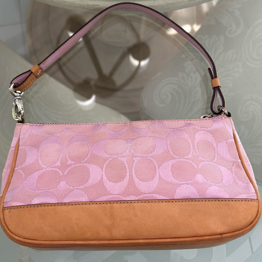 Pink and Tan Women's Bag